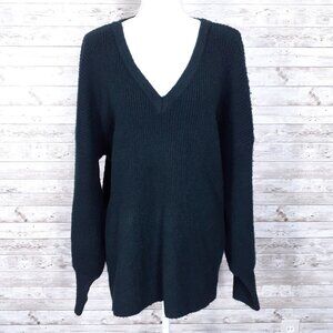 Theo & Spence Womens Sweater 1X V Neck Dark Teal 461